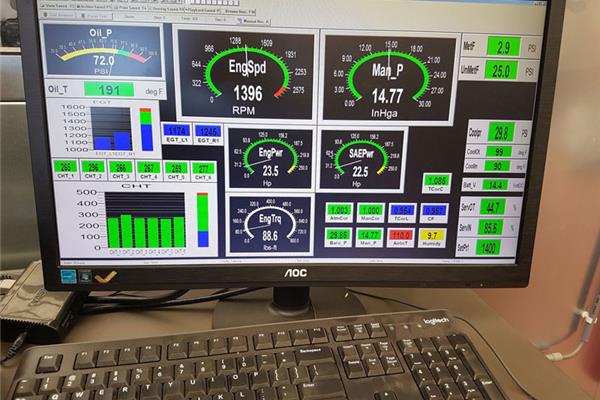 All engine data and dynamometer data are constantly monitored during the engine test